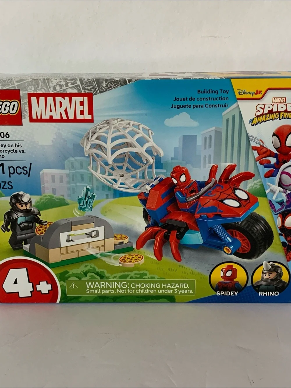 NIB. LEGO Marvel Spider-Man Spidey on his Motorcycle vs. Rhino